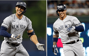 Giancarlo Stanton and Gleyber Torres of the New York Yankees