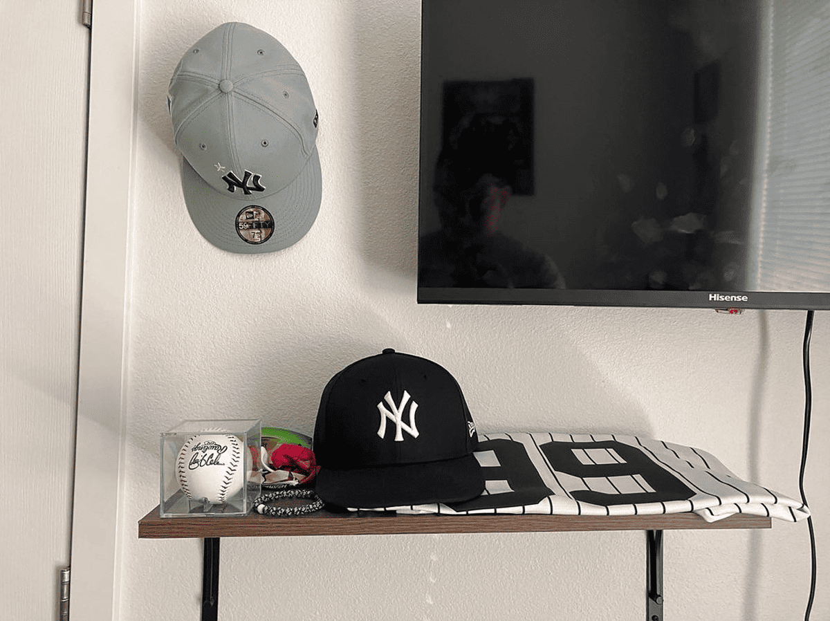 A collection of Aaron Judge memorabilia by a Yankees fan. Judge is on the injured list.