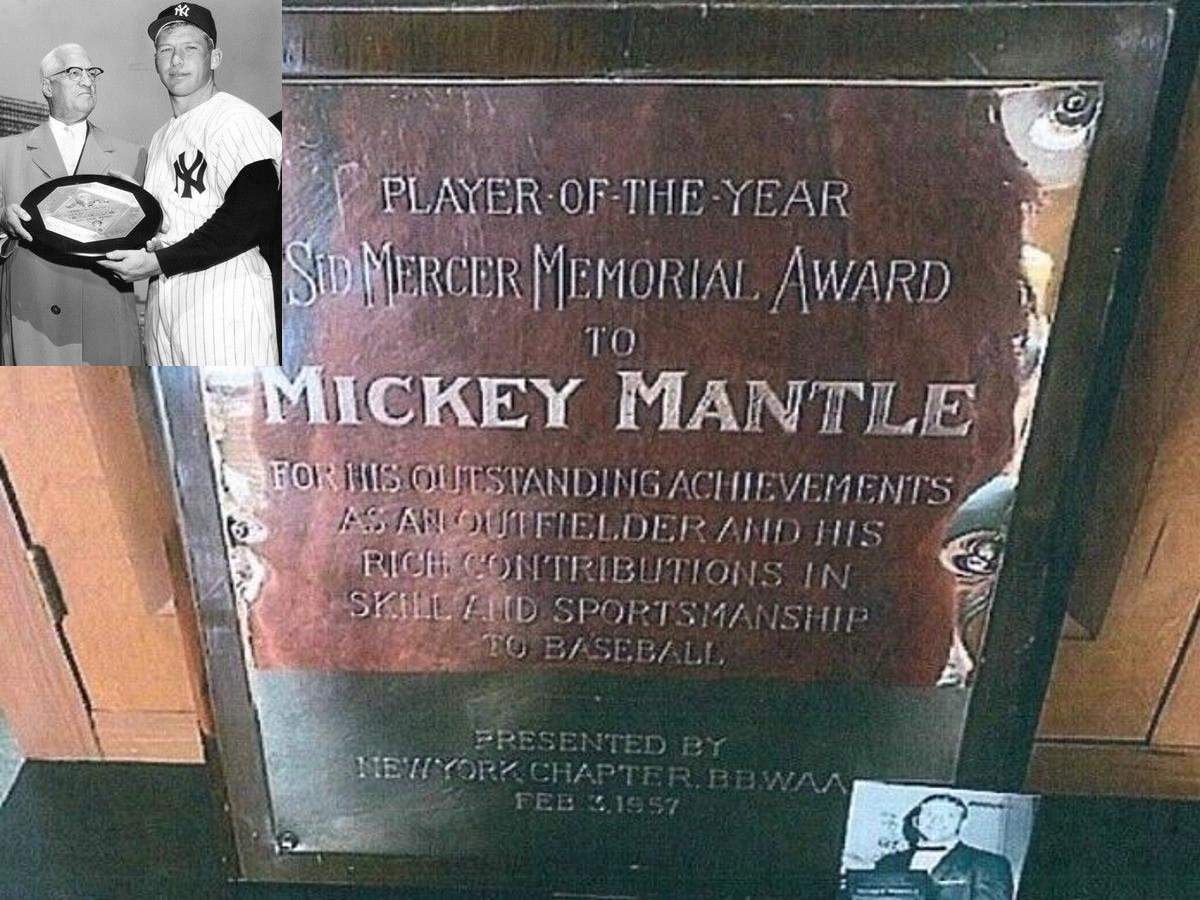 Mickey Mantle 1957 AL Jugador del Año recuerdos