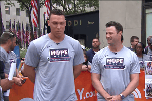 Aaron Judge and Gerrit Cole at Hope Week celebration.