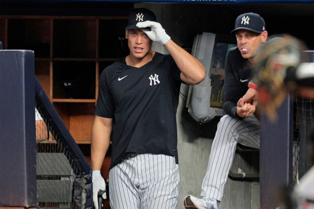 Yankees manager Aaron Boone and the captain of the team, Aaron Judge.