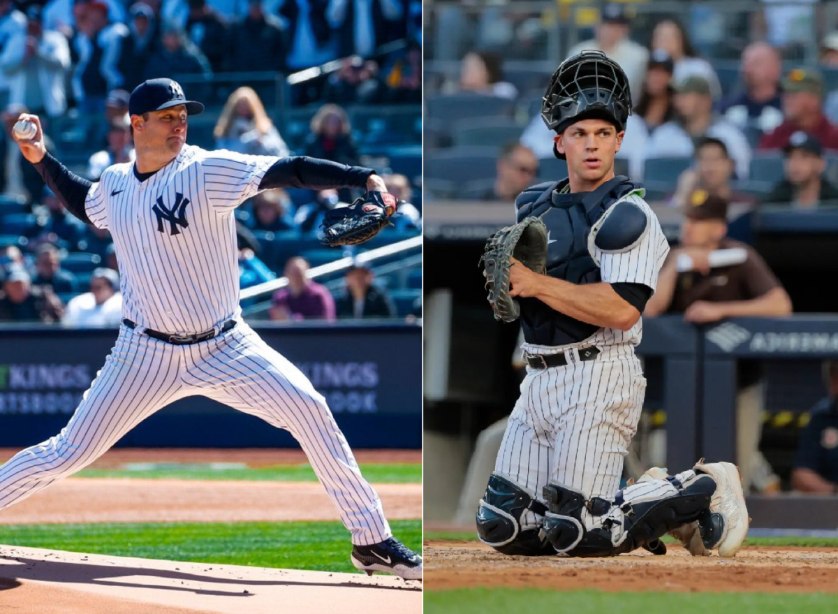 Yankees starter Gerrit Cole and catcher Ben Rortvedt