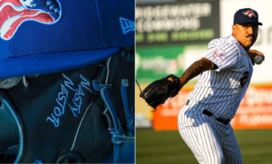 Yankees' Nestor Cortes is seen during his rehab game for Double A Patriots.