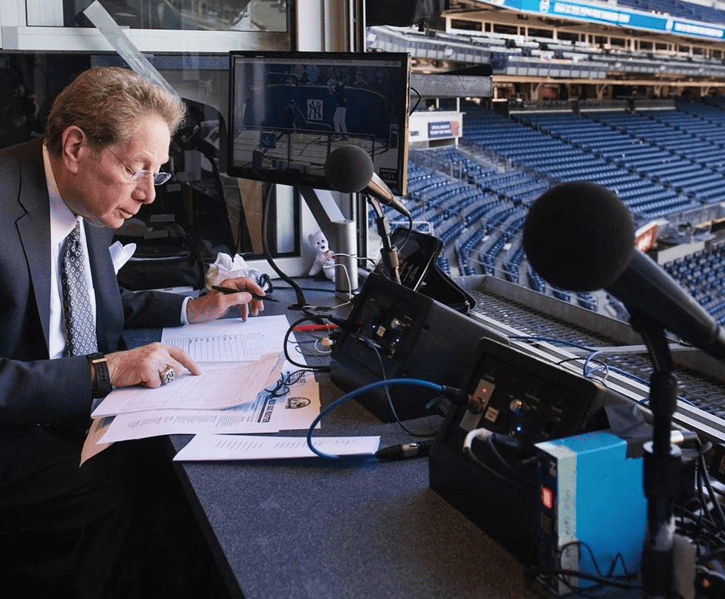 John Sterling tuns 85 as he prepares for the Yankees vs. Orioles game on July 4, 2023, at Yankee Stadium.