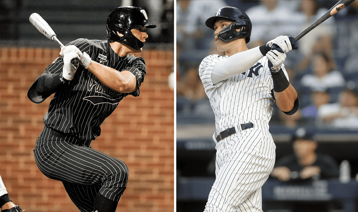 El prospecto de los Yankees Spencer Jones y Aaron Judge
