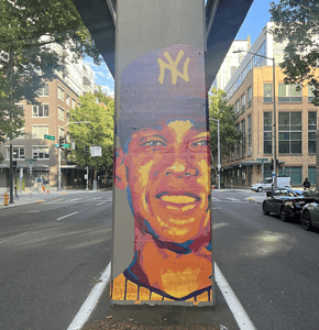 An Aaron Judge art in Seattle, the city hosting 2023 All-Star Game.