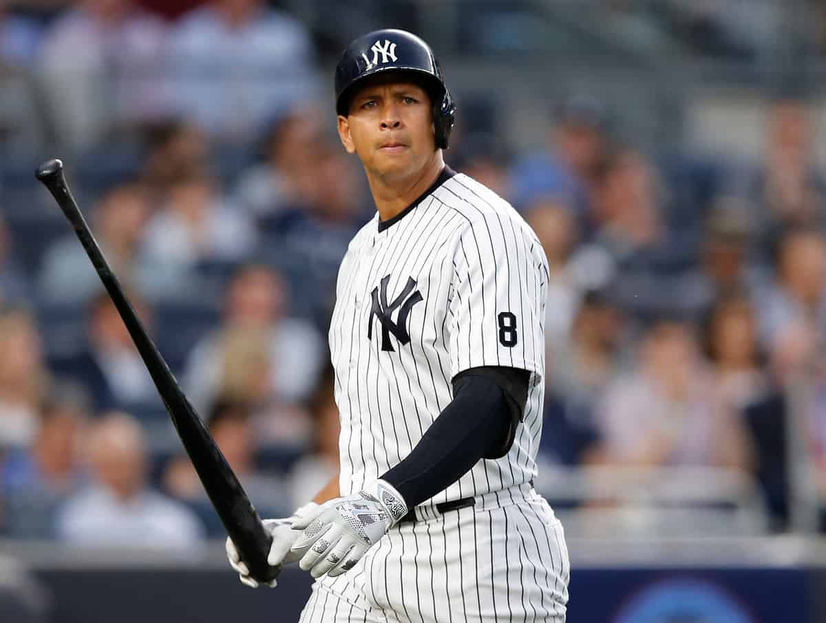 Alex Rodriguez playing for the Yankees.