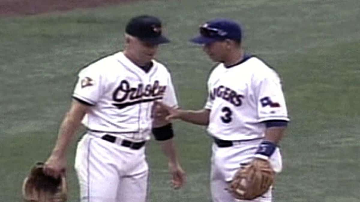7/10/01: Alex Rodriguez decides to switch positions with Cal Ripken during the first inning of Ripken's 19th and final All-Star Game.