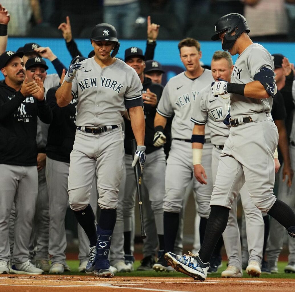 The New York Yankees players are seen together in July 2022.