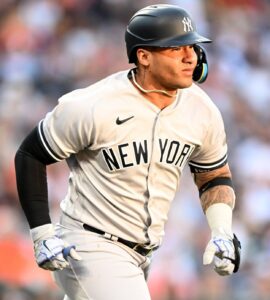 Gleyber Torres is seen during the Yankees vs. Braves game in Atlanta on Aug 16, 2023.