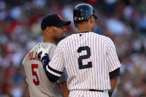 Albert Pujols with Yankees legend Derek Jeter