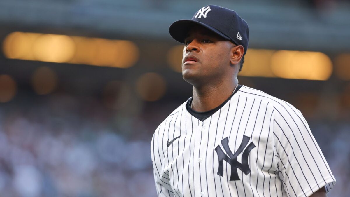 Yankees starter Luis Severino looks devastated after another bad outing vs. the Astros on Aug 05, 2023, at Yankee Stadium.