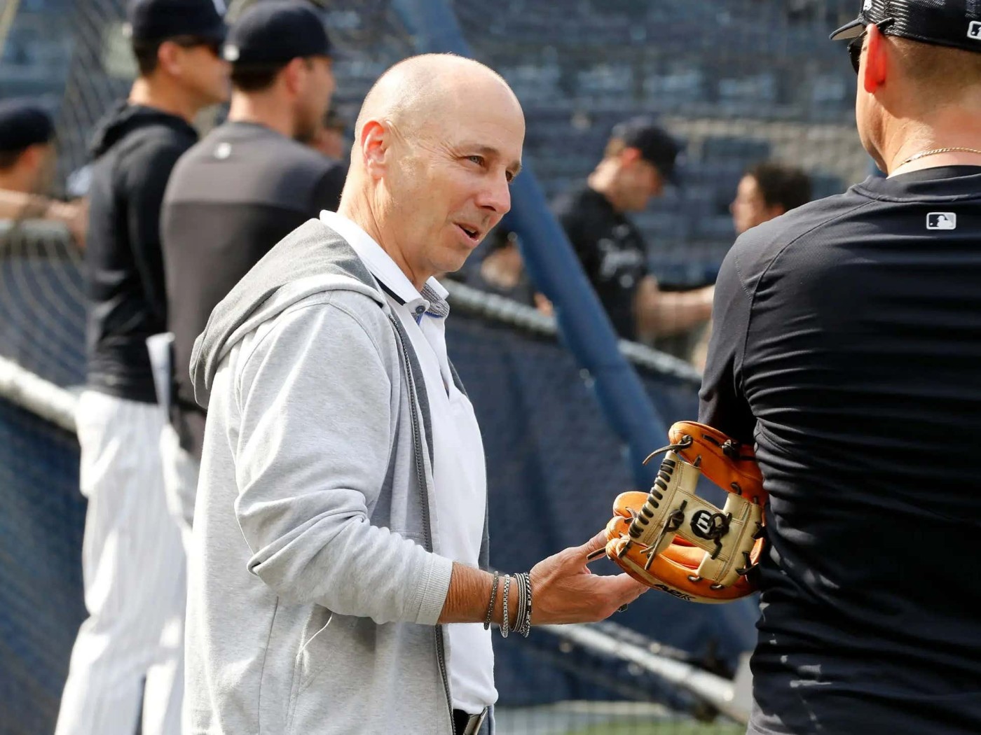 New York Yankees manager Brian Cashman is at Yankee Stadium during a practice session on August 22, 2023.