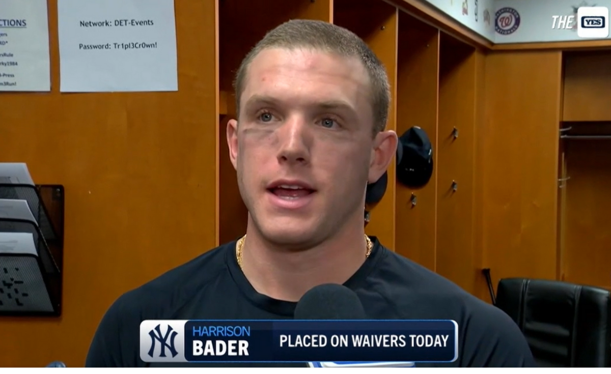 Harrison Bader during an interview after the game 2 between New York Yankees and Detroit Tigers.