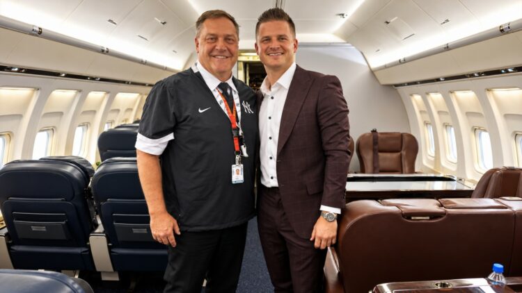 Clarke Schmidt's Dwight father flies the Yankees to Tampa, Aug. 24, 2023.