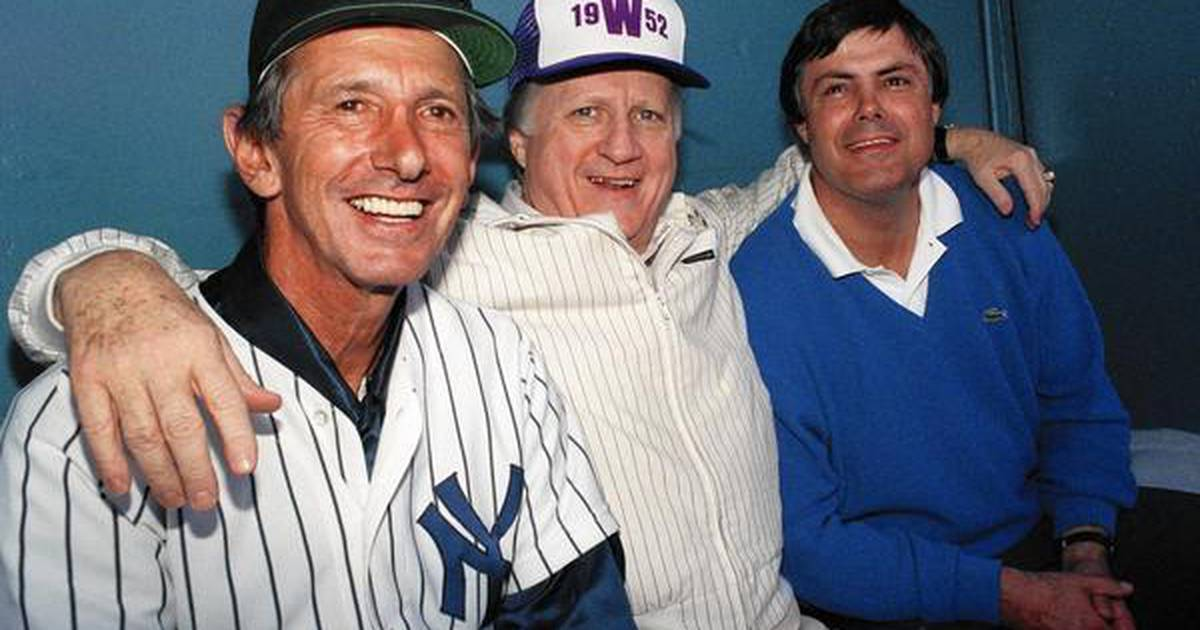 El entrenador de los Yankees Billy Martin con el propietario George Steinbrenner