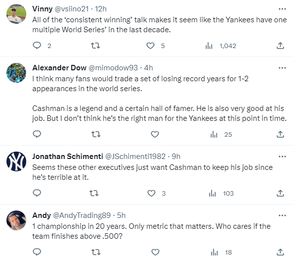 Yankees fans chant for team to 'fire Cashman' amid 'disaster' 2023