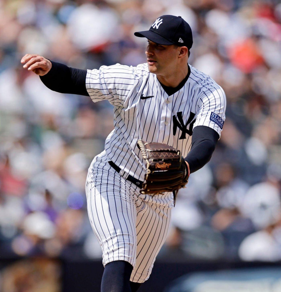Yankees pitcher Tommy Kahnle is seen against the Nationals on Aug 24, 2023, at Yankee Stadium.