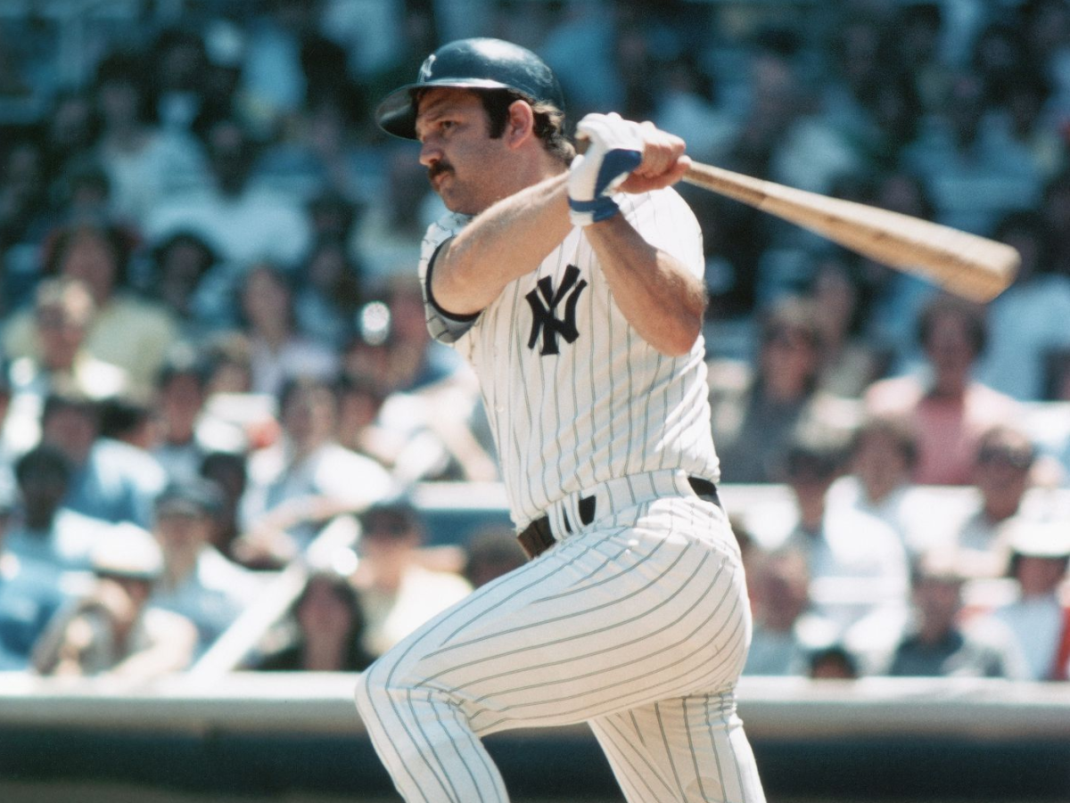 Thurman Munson, de los New York Yankees, en el tercer partido de las Series Mundiales de 1978.