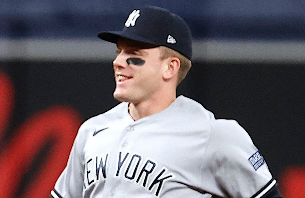Harrison Bader, player of the New York Yankees during an MLB game.