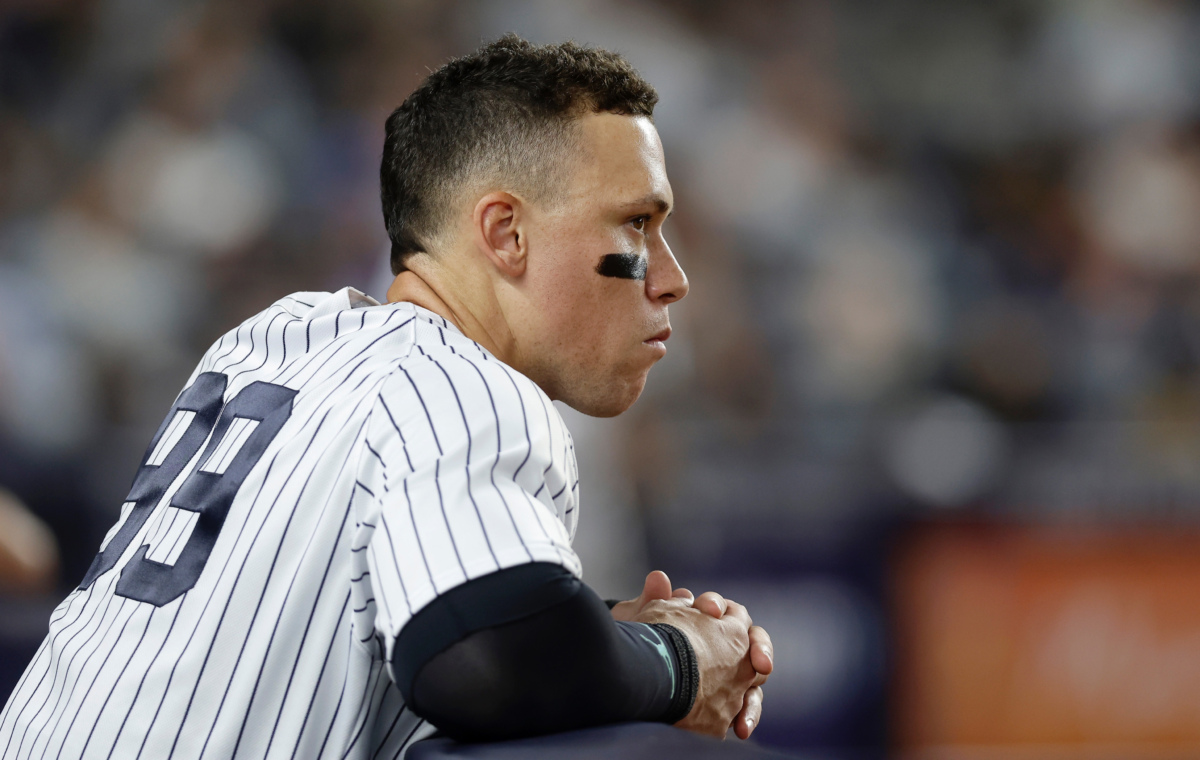 Aaron Judge is seen during the game vs. the Rays on July 31, 2023, at Yankee Stadium.