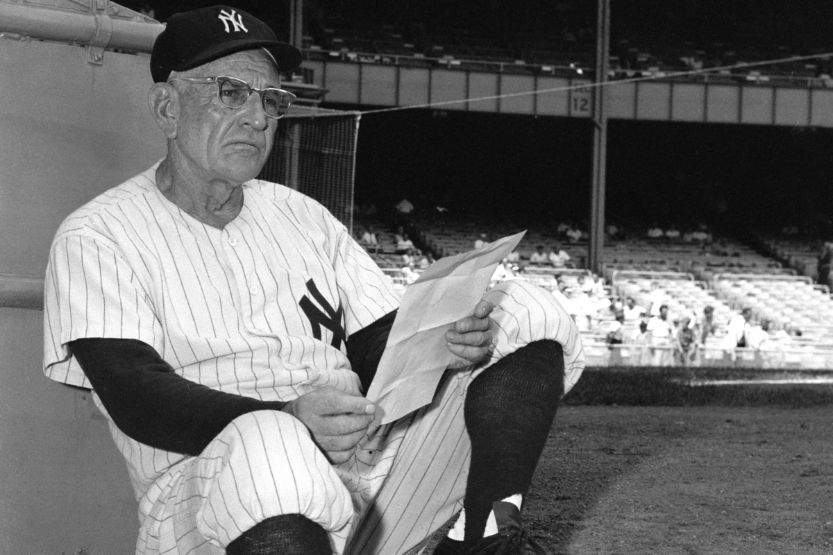 Casey Stengel, the manager of the New York Yankees from 1949 to 1960.