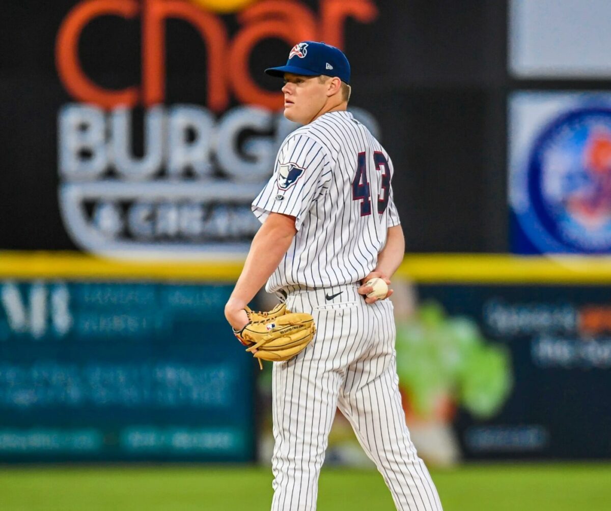 Yankees prospect Richard Fitts is pitching at the Somerset Patriots.