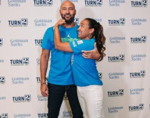 Yankees legend Derek Jeter with Sharlee Jeter, his sister and president of Turn 2 Foundation.