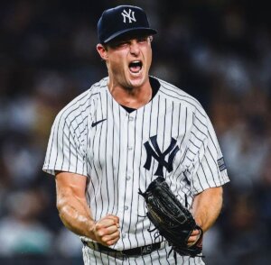 Gerrit Cole in action during a Yankees' 5-1 win over Detroit at Yankee Stadium on September 5, 2023.