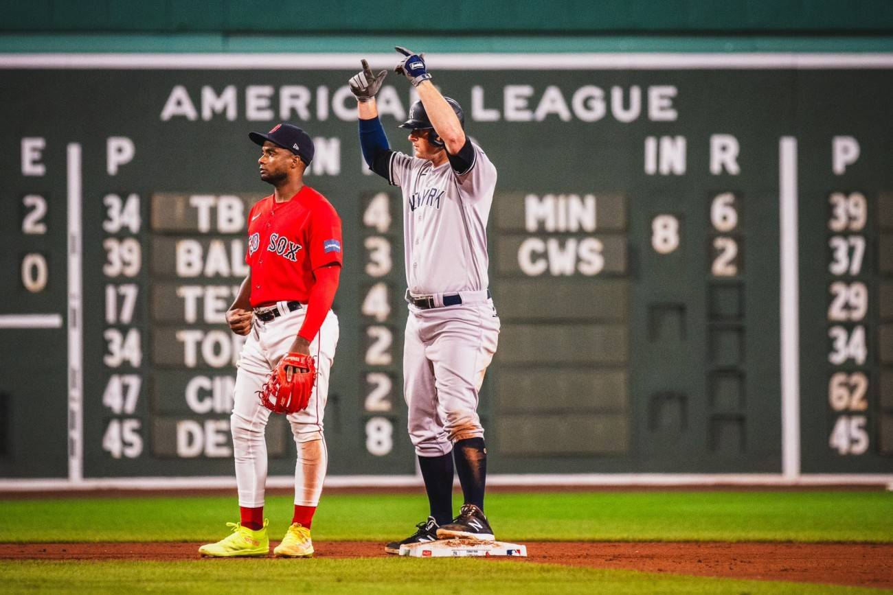 LeMahieu is seen during the Yankees vs. Red Sox game on Sept 14, 2023, at Fenway Park.