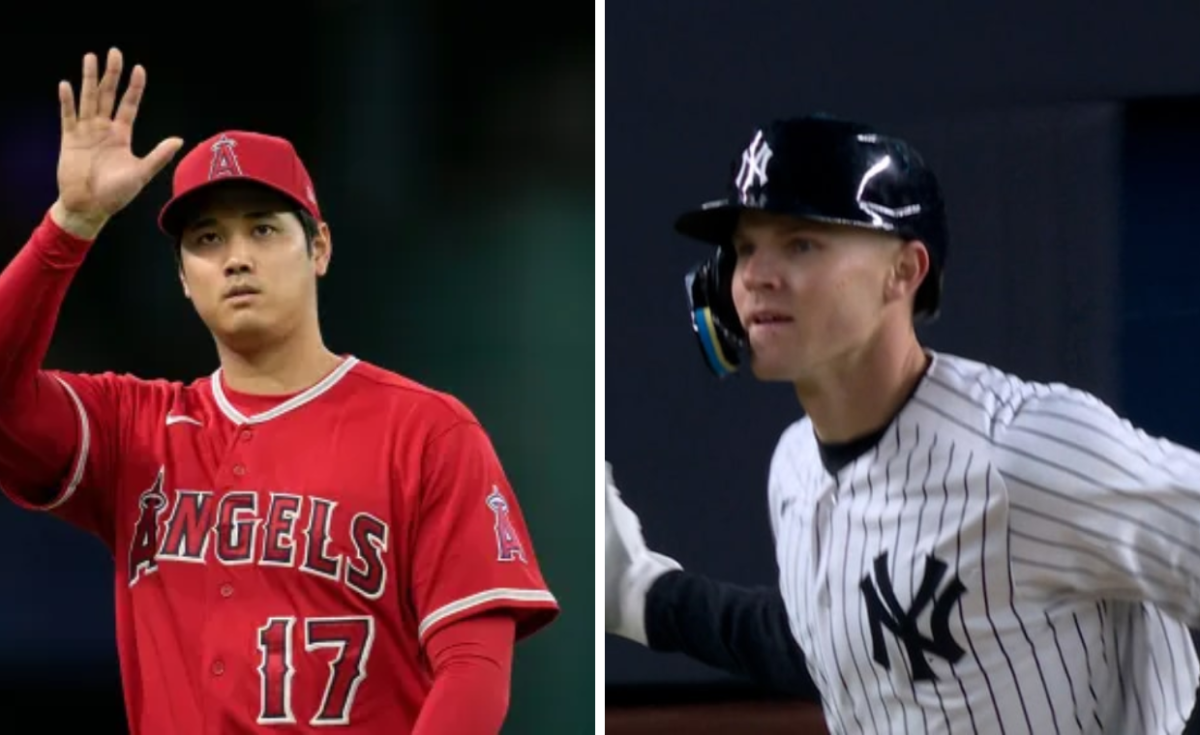 Ohtani of Los Angeles Angels and Jake Bauers, player of the New York Yankees