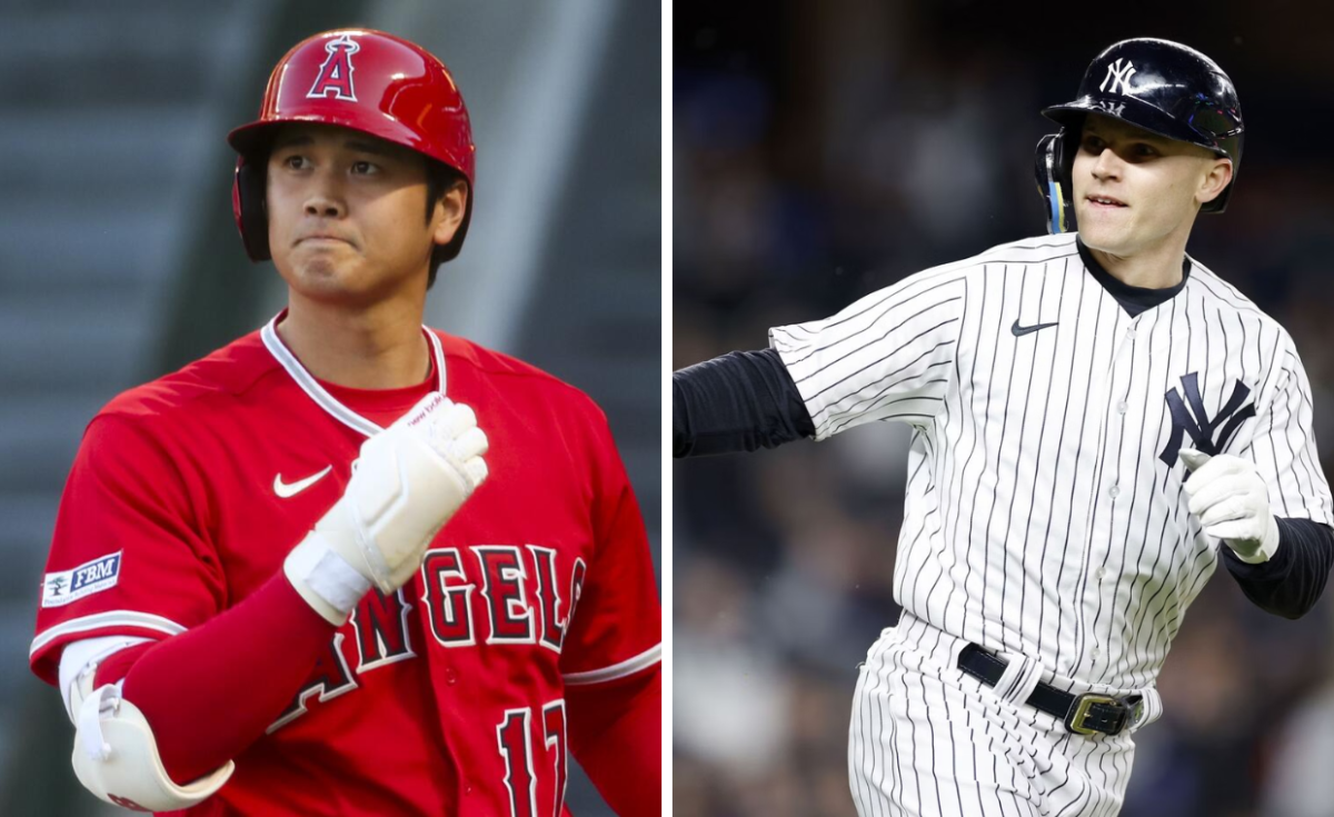 Ohtani of Los Angeles Angels and Jake Bauers, player of the New York Yankees.