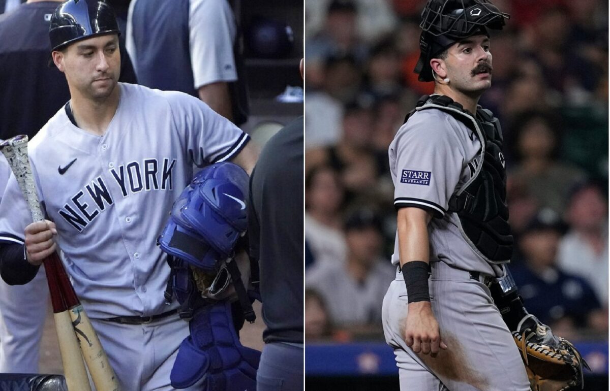 Yankees catchers Kyle Higashioka and Austin Wells