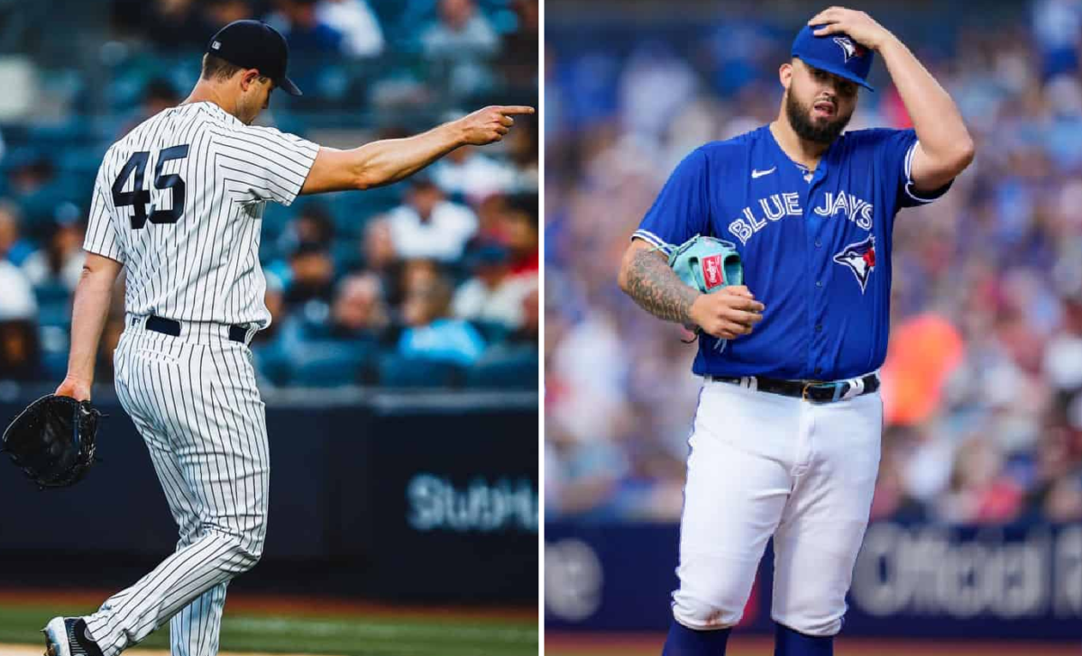 Yankees ace Gerrit Cole and Toronto starting pitcher Alek Manoah