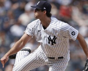 Clay Holmes of the New York Yankees in August 2021 at Yankee Stadium.