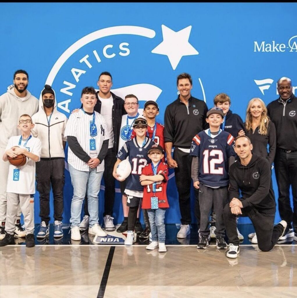 Yankees star Aaron Judge together with Tom Brady and Jayson Tatum team up with Fanatics and Make-A-Wish for a big surprise to kids in New York City on October 25, 2023.
