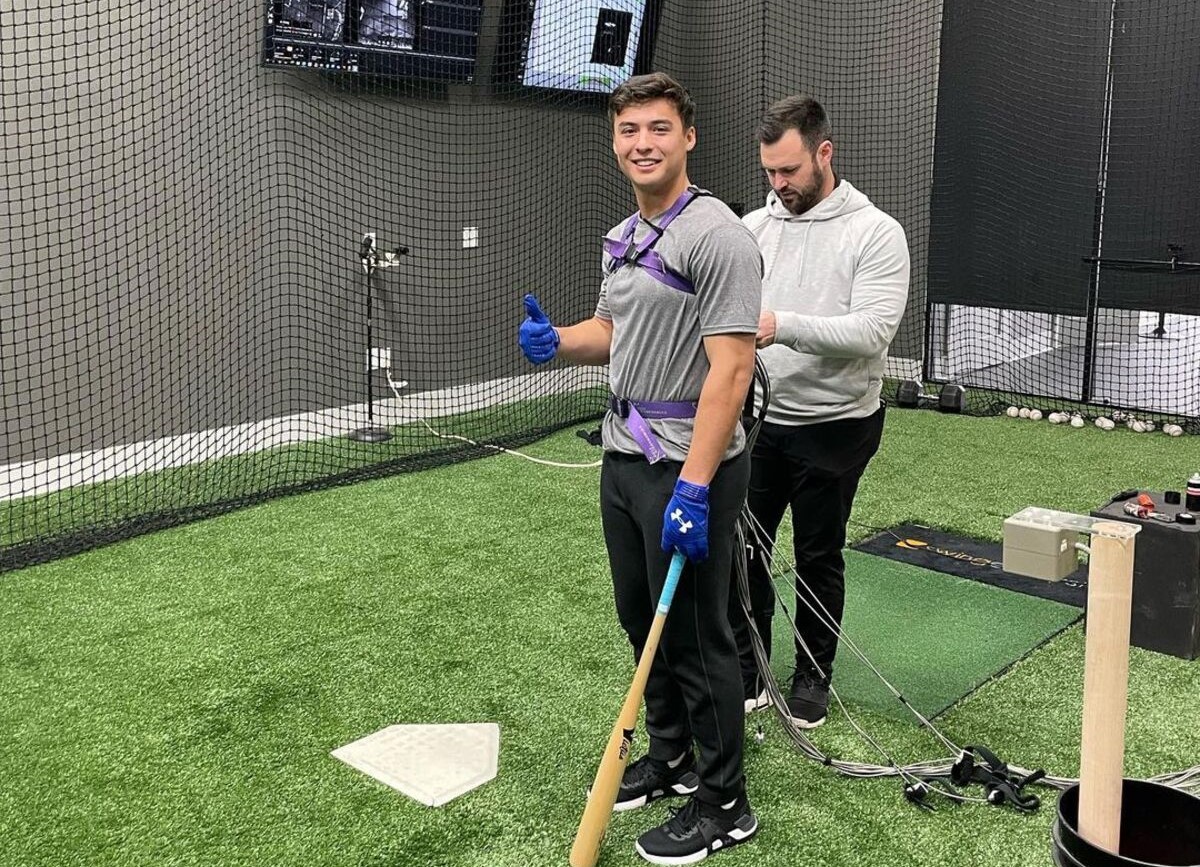 Anthony Volpe, the Yankees rookie shortstop, is at an indoor training season.