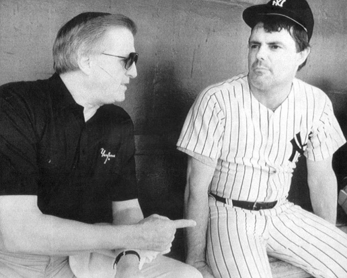 Lou Piniella is with Yankees owner George Steinbrenner in 1980s.