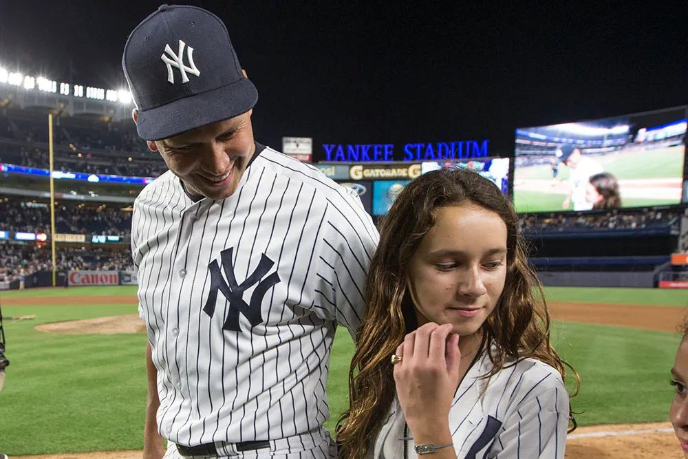 Alex Rodriguez with his daughter