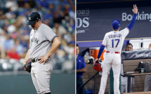 Yankees starter Carlos Rodon and Rangers; starter Nathan Eovaldi