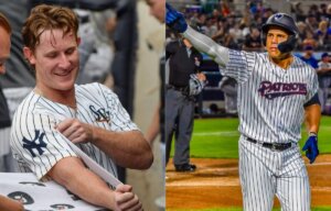 Yankees prospects pitcher Clayton Beeter and catcher Agustin Ramirez.