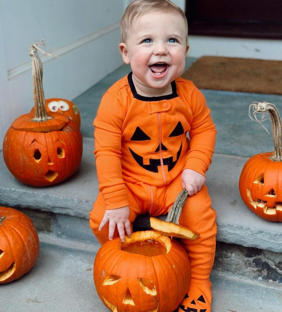 Gerrit Cole's son Sharon during the Halloween celebration on October 31, 2023.