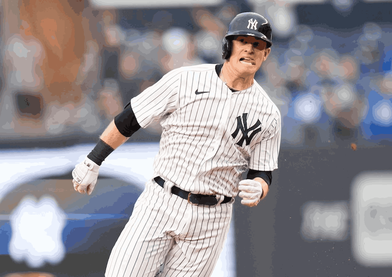 Almost seven years after he was acquired by the Yankees from the Cubs, McKinney made his pinstripe debut, homering and tripling in a doubleheader against the White Sox.