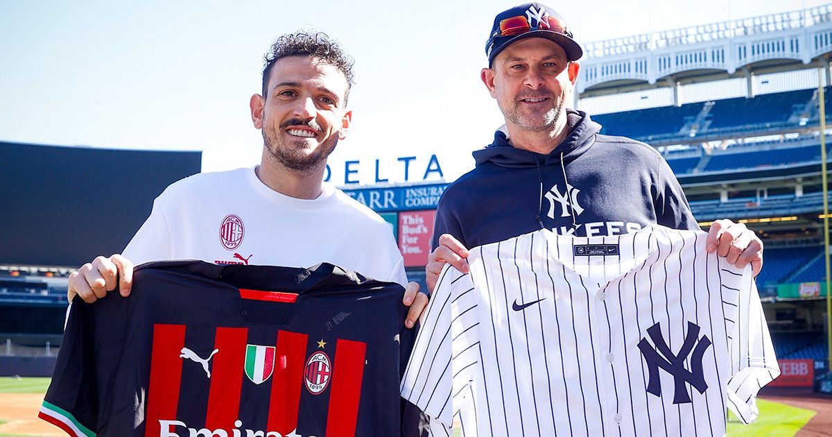 The Yankees manager Aaron Boone and a player of the AC Milan