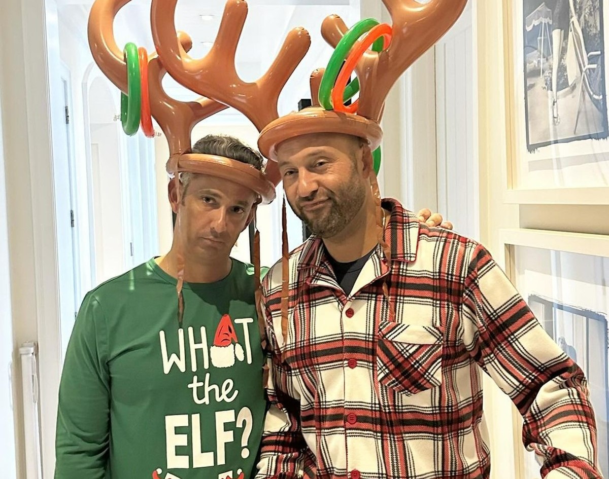 Derek Jeter and Jorge Posada go for a relaxed Christmas at Jeter's home on Dec 25, 2023.