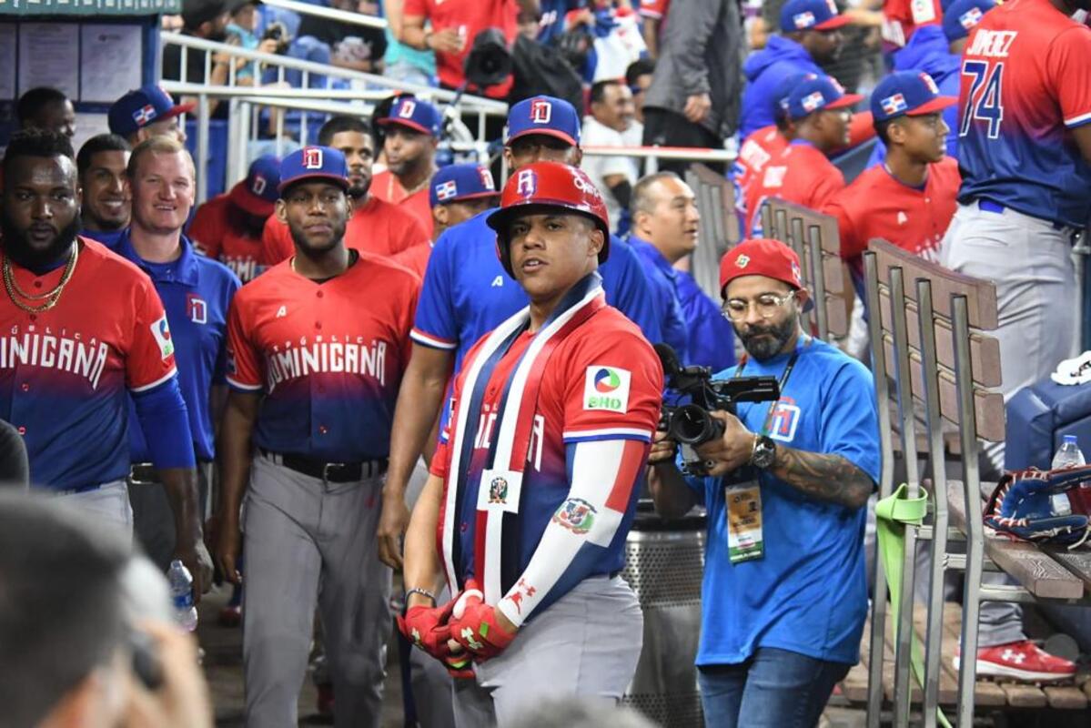 Yankees' target Juan Soto during a game in the World Baseball Classic