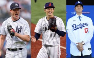 Yankees ace Gerrit Cole, Japanese ace Yamamoto, and Dodgers' Ohtani