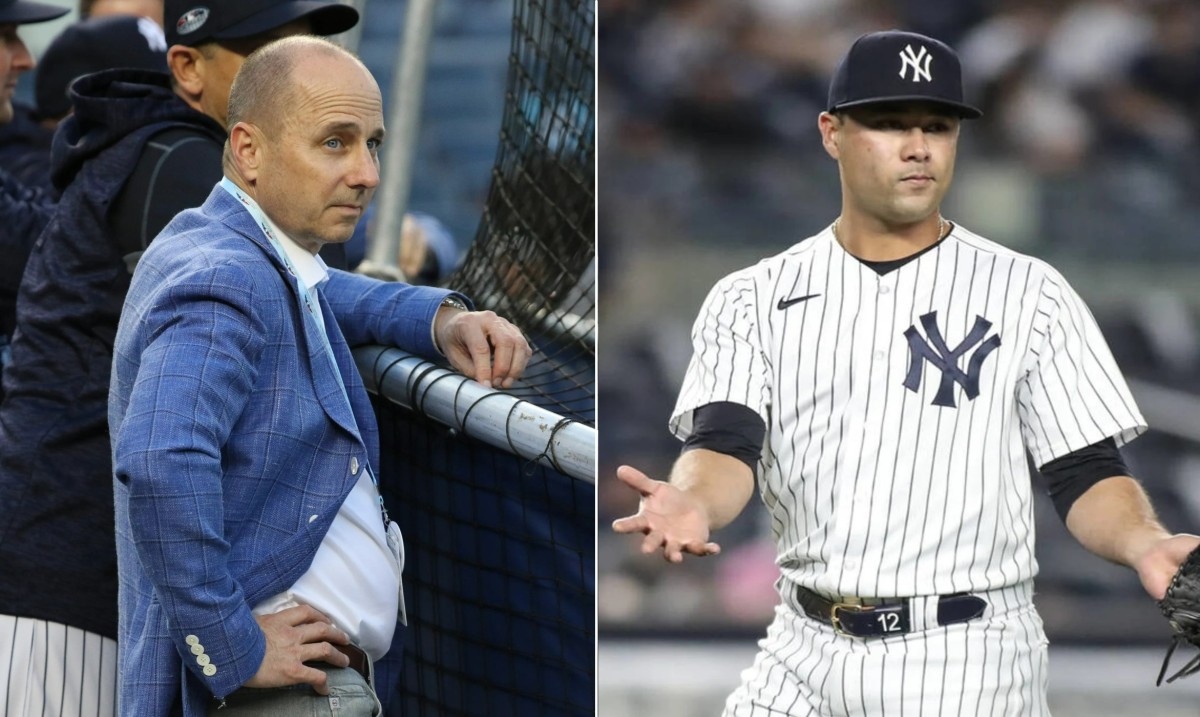 Yankees GM Brian Cashman and ex-utility star Isiah Kiner-Falefa