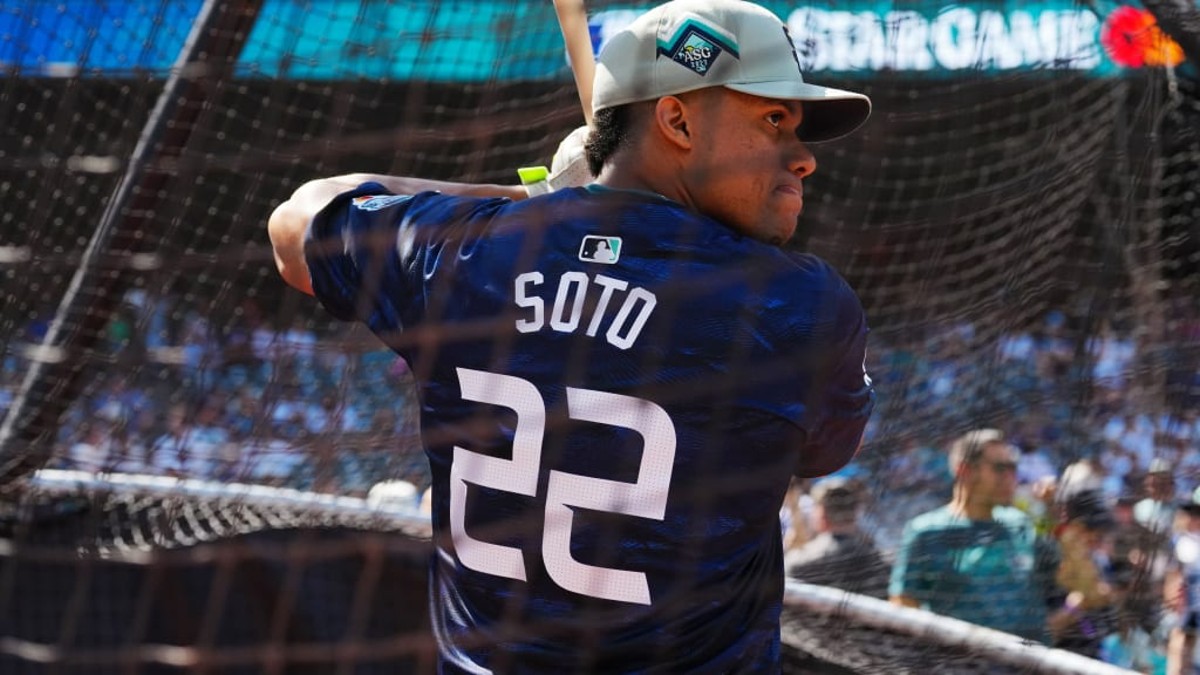 Juan Soto from the New York Yankees during a batting practice session