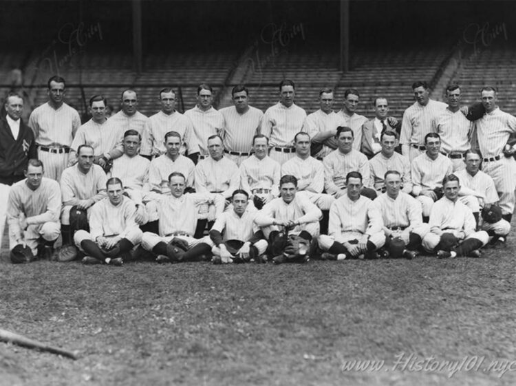 A 1925 photograph captures the New York Yankees team.